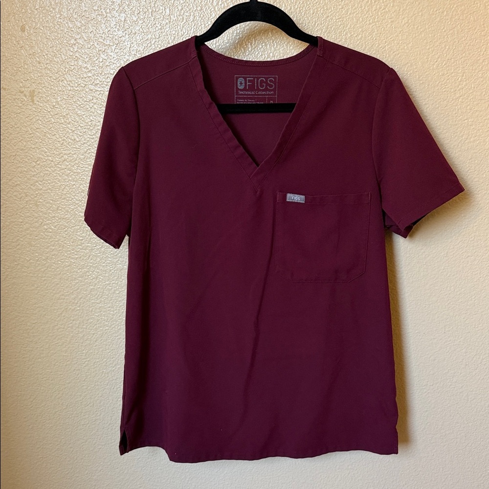 Figs Women’s Burgundy Catarina Scrub Shirt